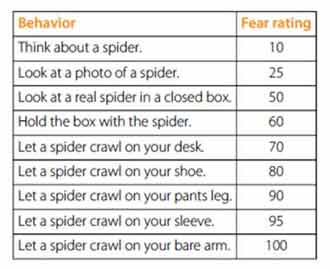 A Systematic Desensitization Fear Hierarchy