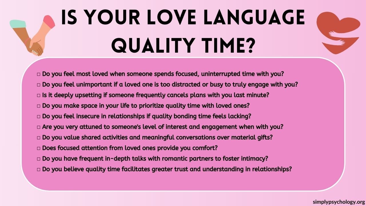 A checklist to find out whether your love language is quality time